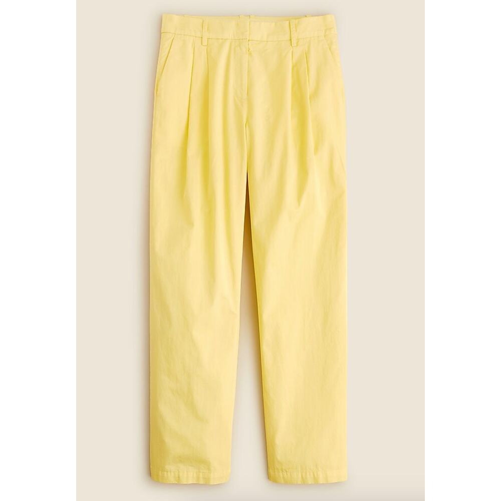 J. Crew Wide-Leg Essential Pant Cotton Poplin Fresh Lemon Yellow Cotton Size 6‎